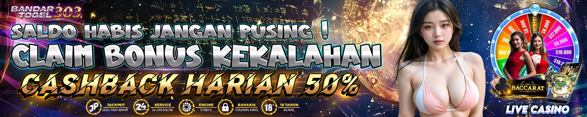 BONUS CASHBACK HARIAN 50%